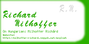 richard milhoffer business card